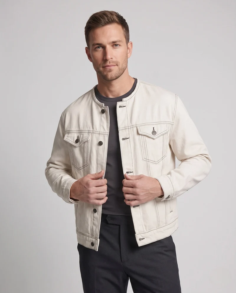 Herren Übergroße Denim Jacke Nord Taschen
