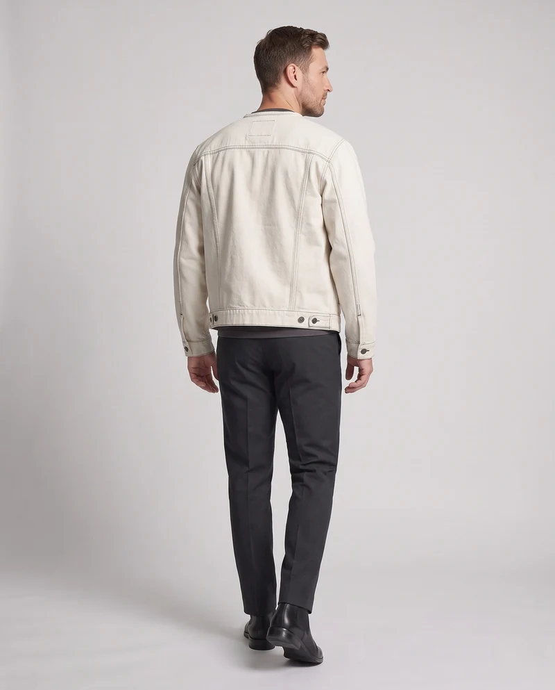 Herren Übergroße Denim Jacke Nord Taschen