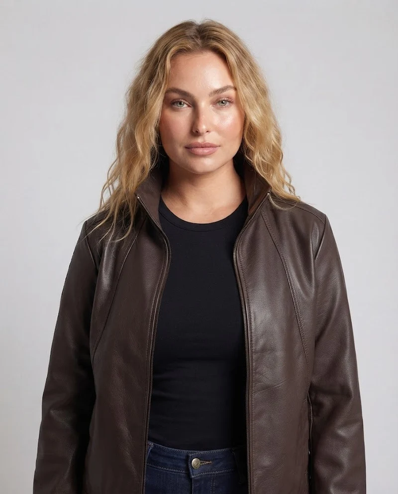 Damen Modische Kunstlederjacke Nord Taschen