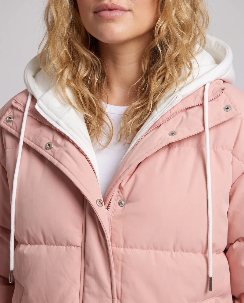 Damen Modische Steppjacke mit Kapuze Nord Taschen