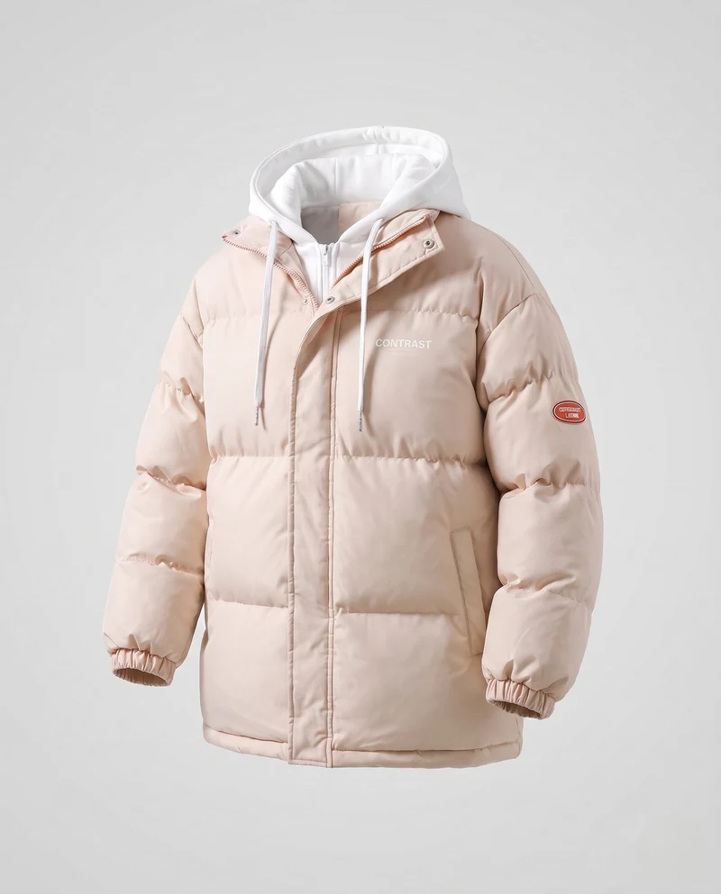 Damen Modische Steppjacke mit Kapuze Nord Taschen