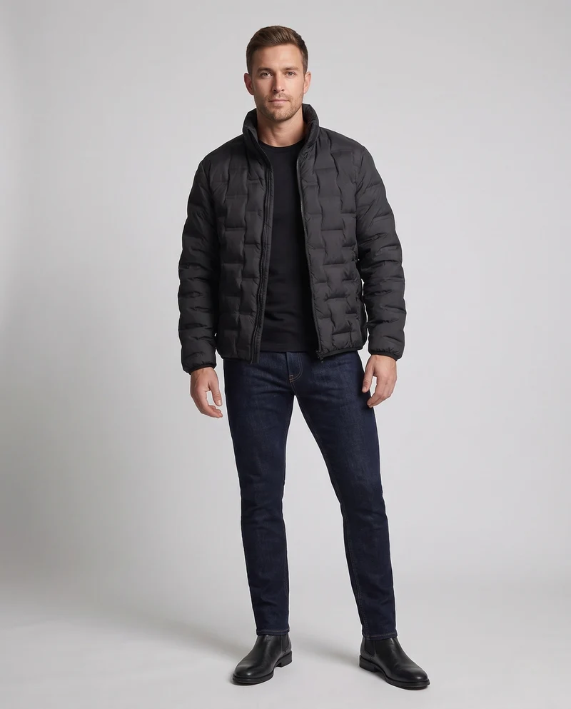 Herren Elegante und warme Steppjacke Nord Taschen