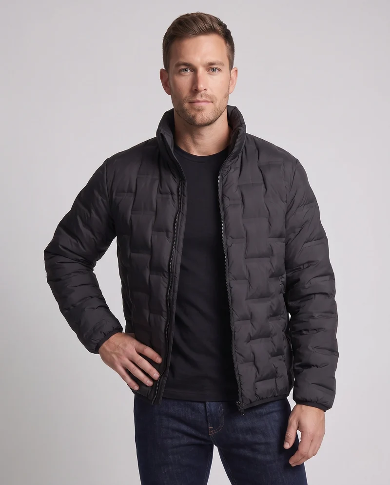 Herren Elegante und warme Steppjacke Nord Taschen