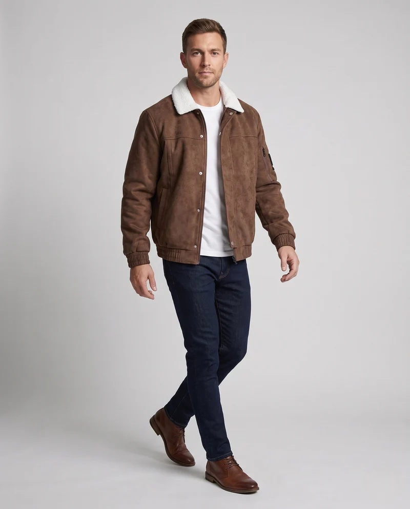 Herren Fleecegefütterte Windjacke Nord Taschen