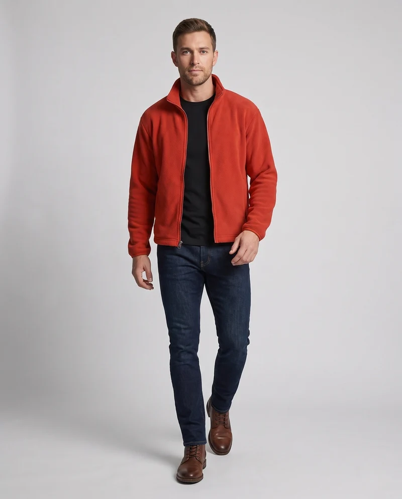 Herren Fleecejacke mit Stehkragen Nord Taschen