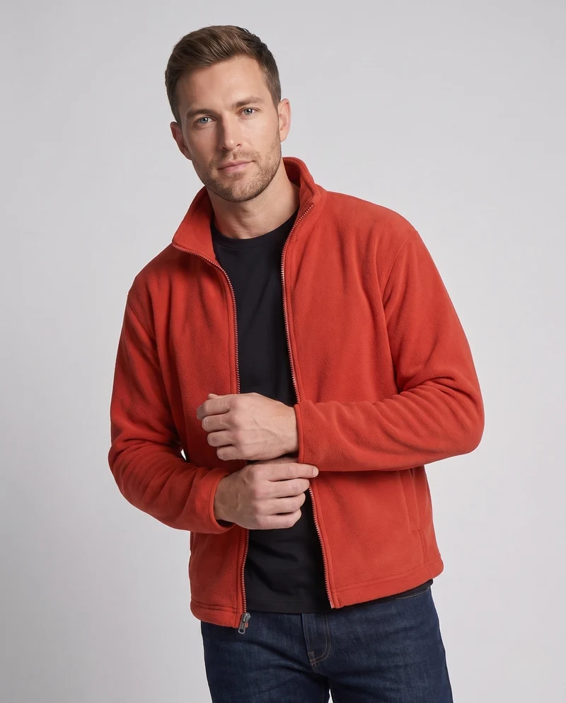 Herren Fleecejacke mit Stehkragen Nord Taschen
