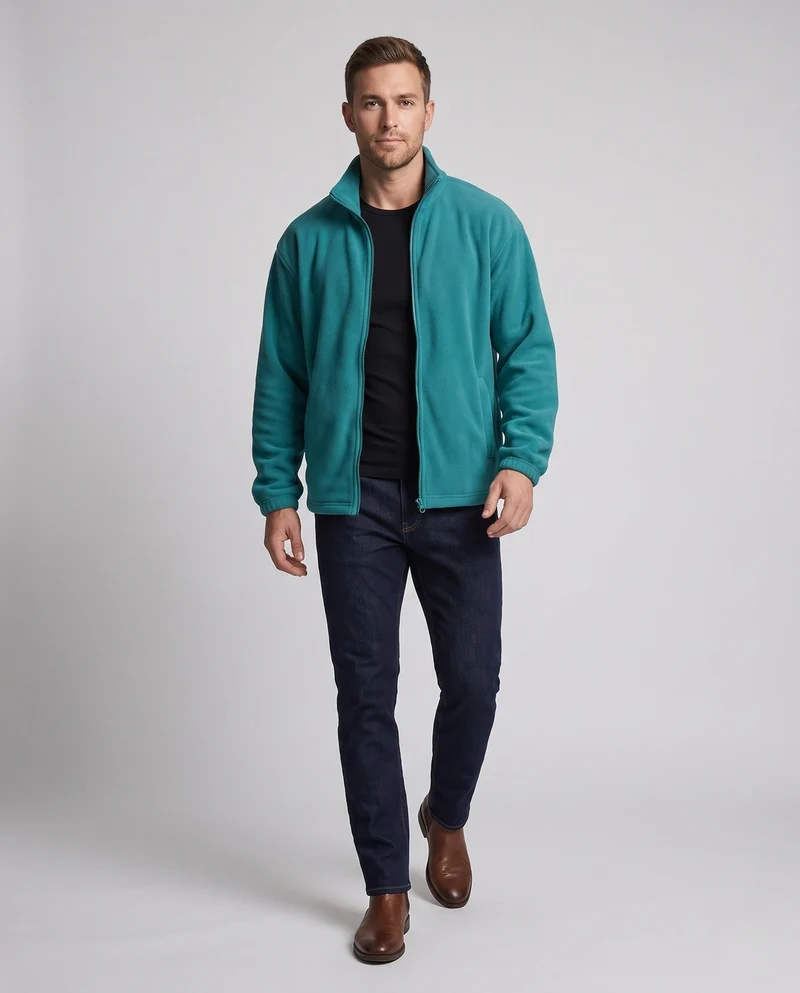 Herren Fleecjacke mit Stehkragen Nord Taschen
