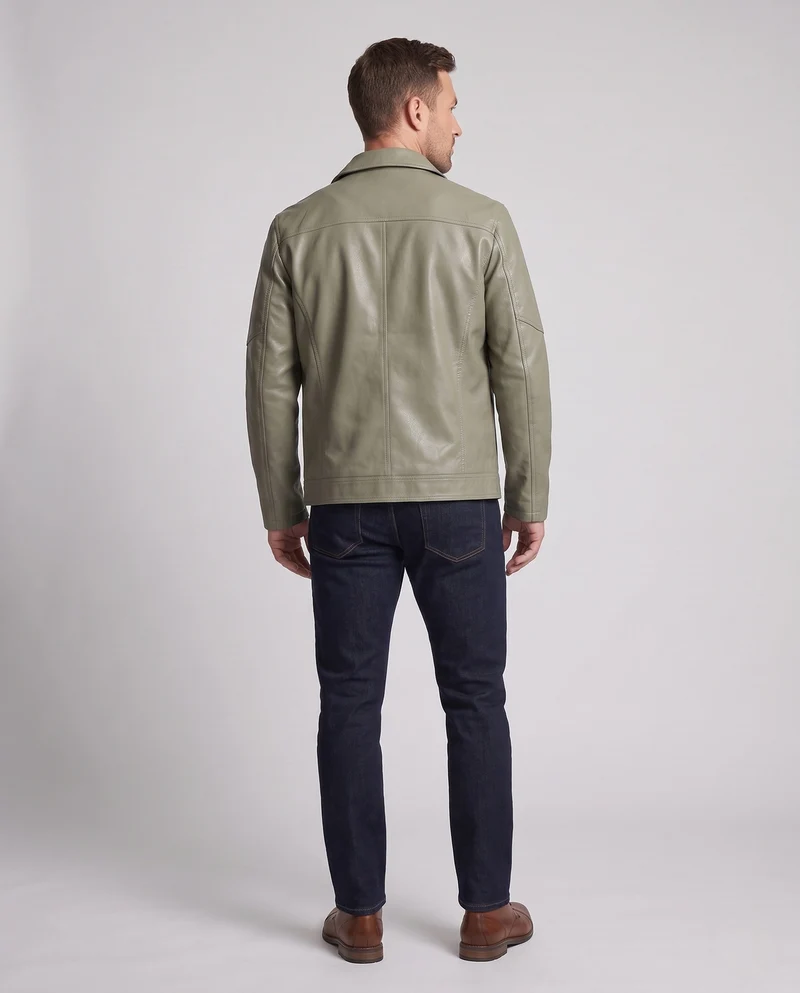 Herren moderne Kunstlederjacke Nord Taschen