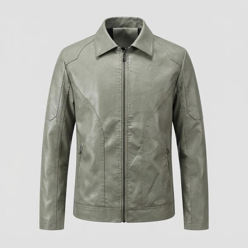 Herren moderne Kunstlederjacke Nord Taschen