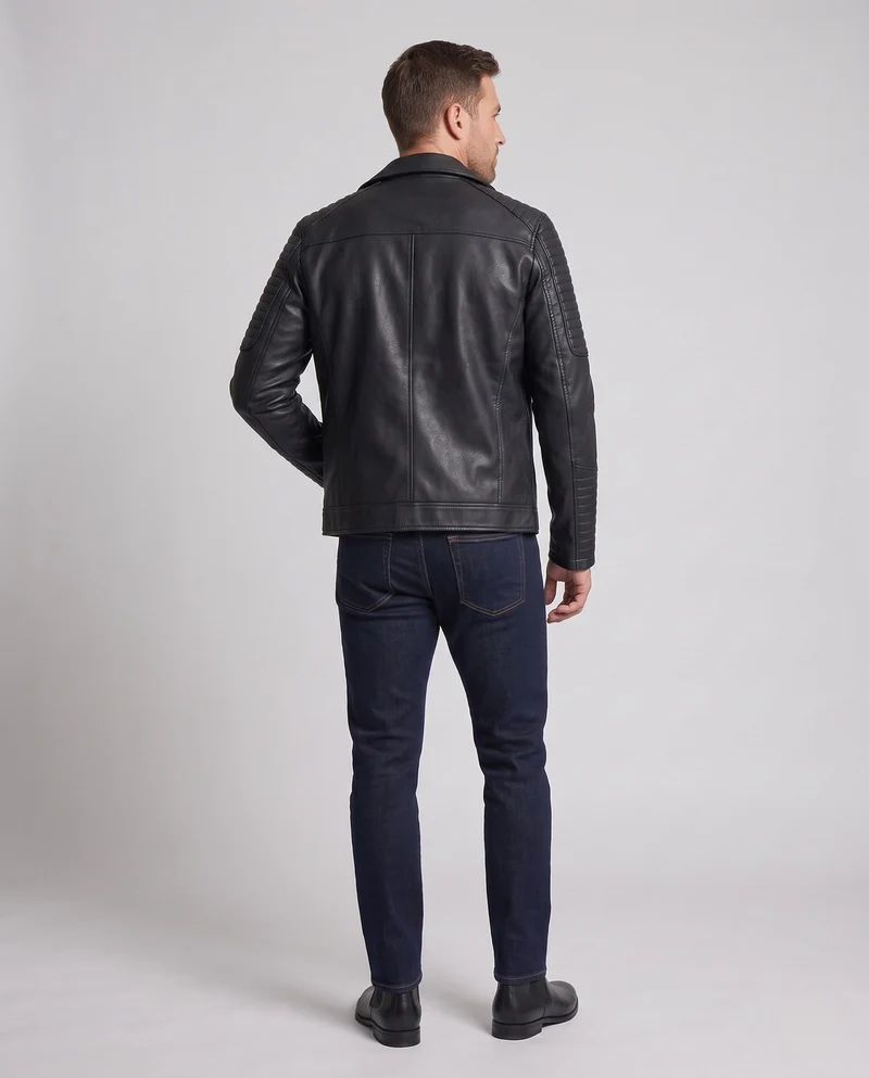 Herren Modische Bikerjacke Nord Taschen