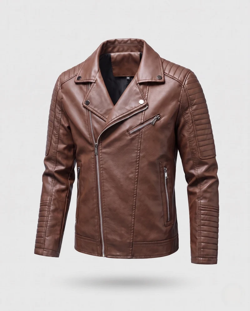 Herren Modische Bikerjacke Nord Taschen