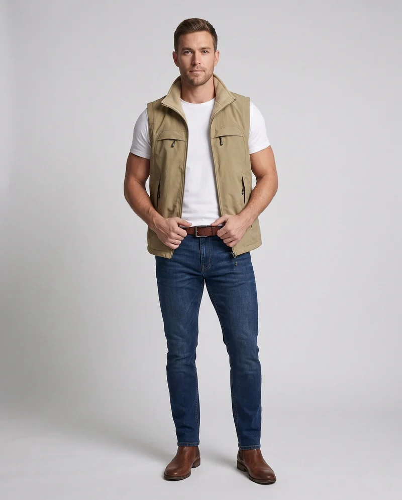 Herren Praktische und wandelbare Fleece-Weste Nord Taschen