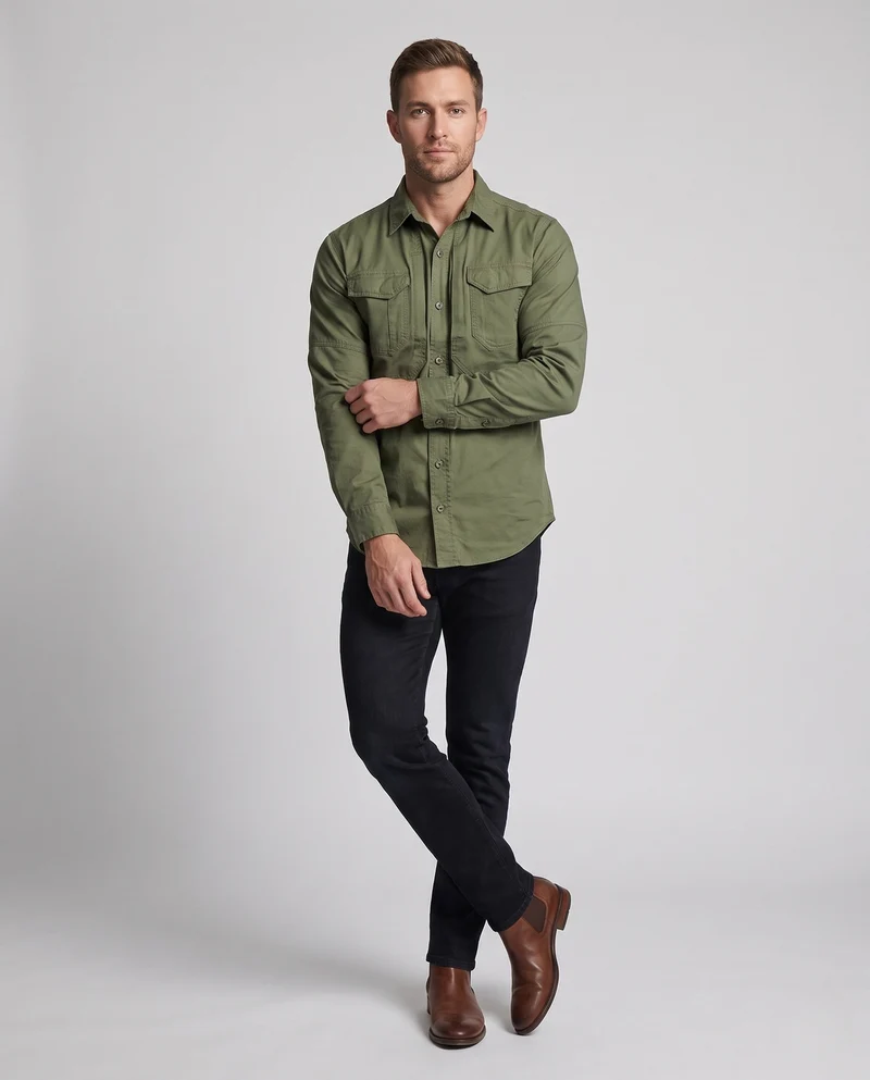 Herren Praktisches Utility Hemd Nord Taschen