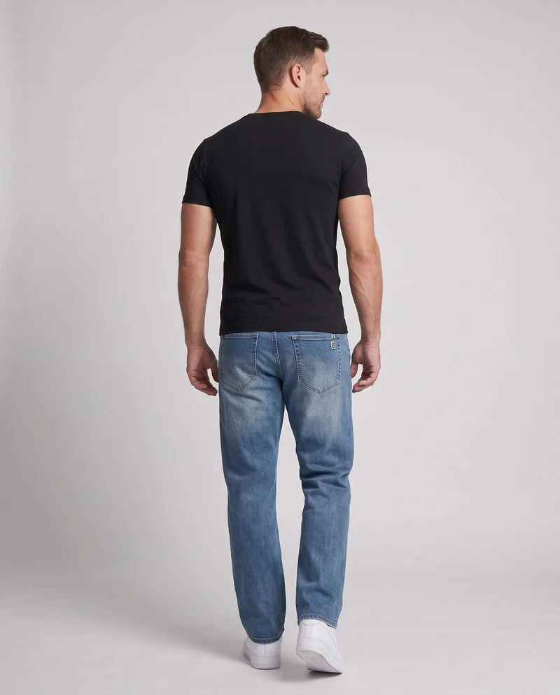 Herren Casual Baggy Jeans Nord Taschen