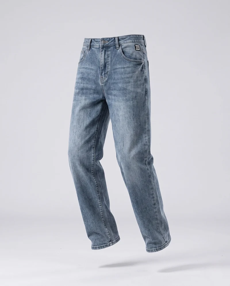 Herren Casual Baggy Jeans Nord Taschen