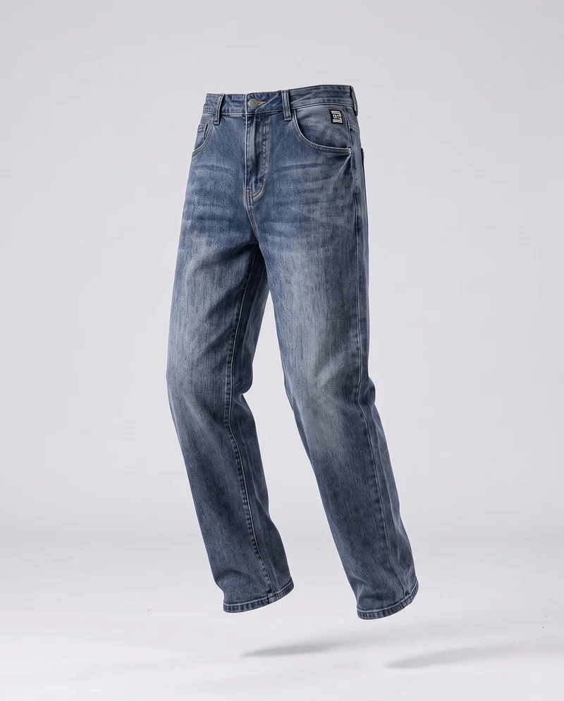 Herren Casual Baggy Jeans Nord Taschen