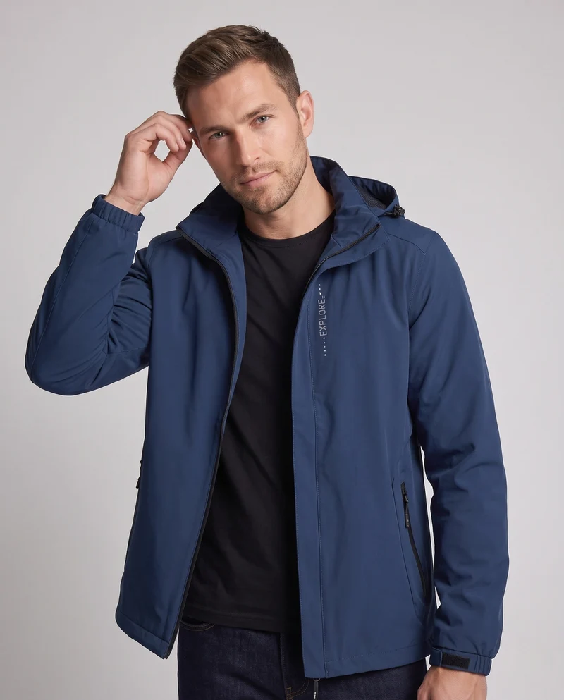 Herren Atmungsaktive Leichte Wind- und Regenjacke Nord Taschen
