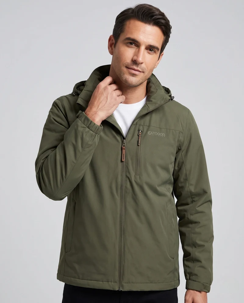 Herren Atmungsaktive Leichte Outdoor-Jacke mit Kapuze, Mesh-Innenfutter und mehreren Taschen Nord Taschen