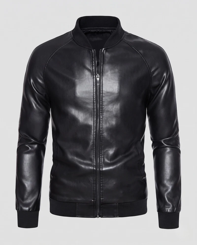 Herren Kunstleder Bomberjacke Nord Taschen
