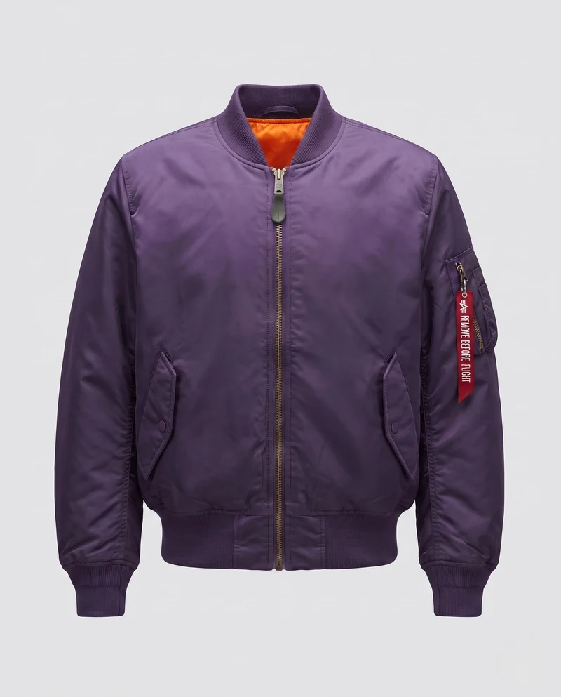 Männers klassische Piloten-Bomberjacke mit Kontrastfutter, Ärmel-Utility-Tasche und geripptem Saum Nord Taschen