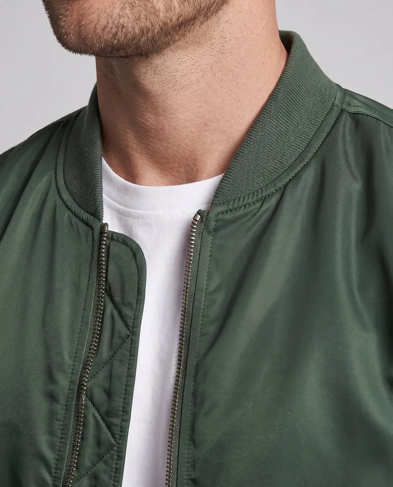 Herren Klassische Nylon Bomberjacke im Pilotenstil mit Sleeve Utility Pocket und geripptem Bund Nord Taschen