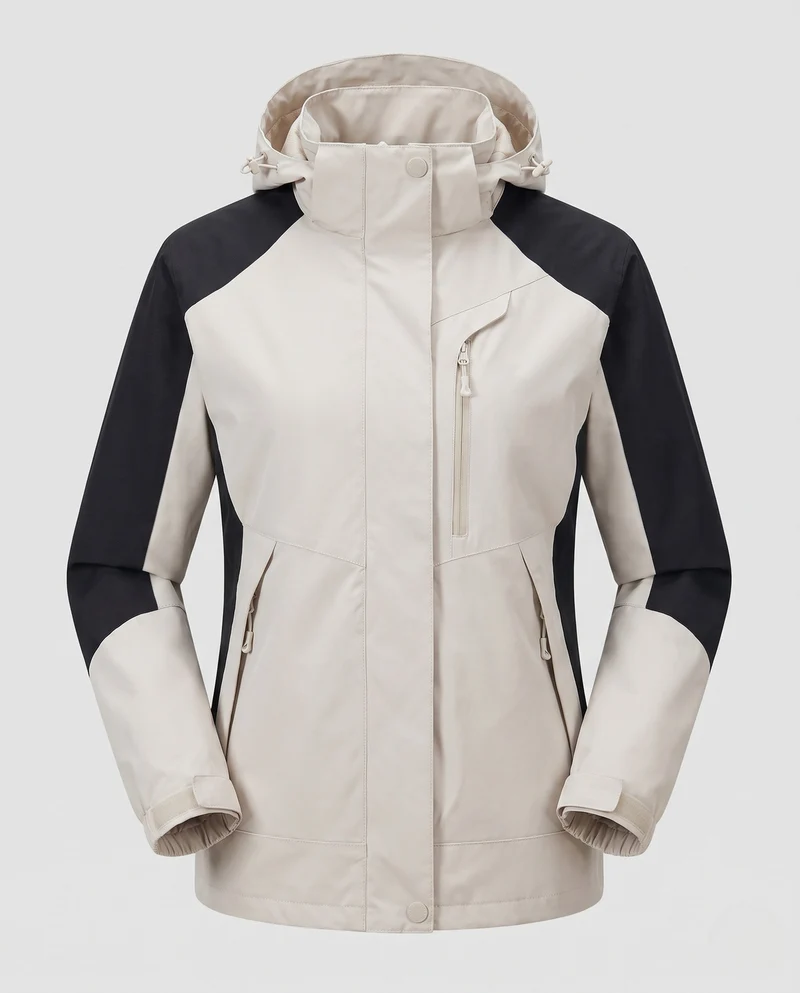 Damen atmungsaktive Softshell-Outdoorjacke mit Kapuze und kontrastierenden Einsätzen Nord Taschen