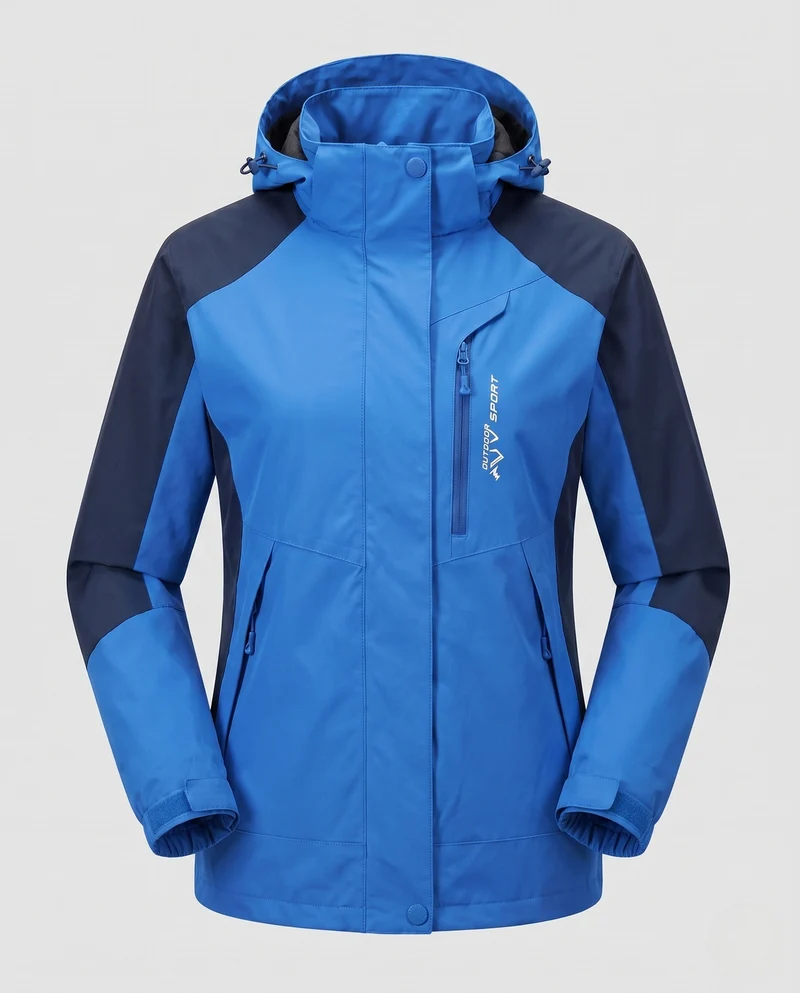 Damen atmungsaktive Softshell-Outdoorjacke mit Kapuze und kontrastierenden Einsätzen Nord Taschen
