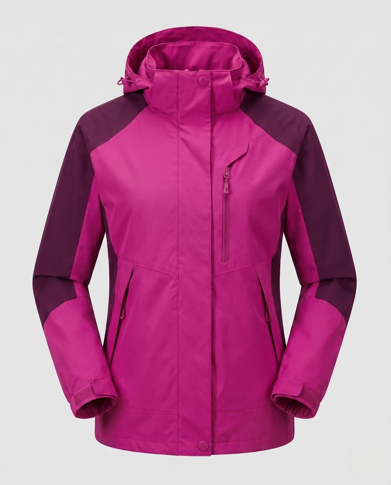 Damen atmungsaktive Softshell-Outdoorjacke mit Kapuze und kontrastierenden Einsätzen Nord Taschen