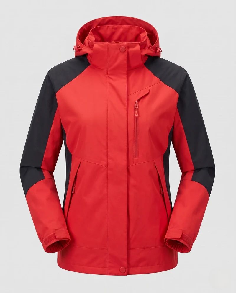 Damen atmungsaktive Softshell-Outdoorjacke mit Kapuze und kontrastierenden Einsätzen Nord Taschen
