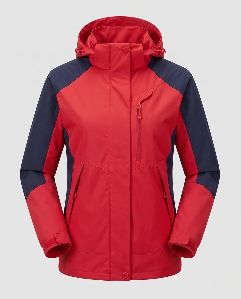 Damen atmungsaktive Softshell-Outdoorjacke mit Kapuze und kontrastierenden Einsätzen Nord Taschen