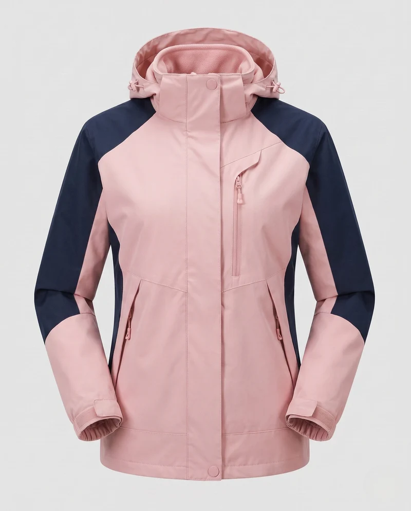 Damen atmungsaktive Softshell-Outdoorjacke mit Kapuze und kontrastierenden Einsätzen Nord Taschen