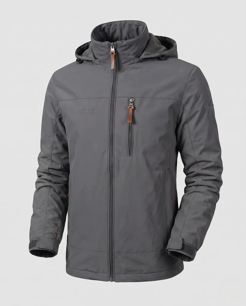 Herren Leichte Softshell Outdoor Jacke mit Kapuze und Reißverschlusstaschen Nord Taschen