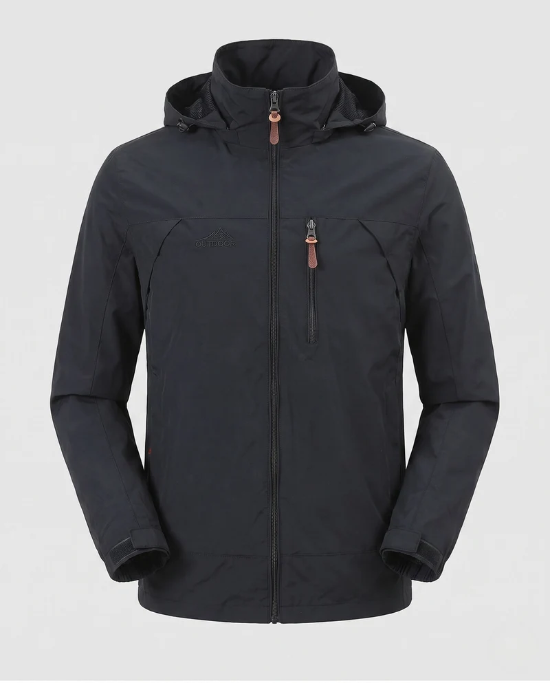 Herren Leichte Softshell-Feldjacke mit Kapuze, wasserabweisend und mit Brustreißverschluss Nord Taschen