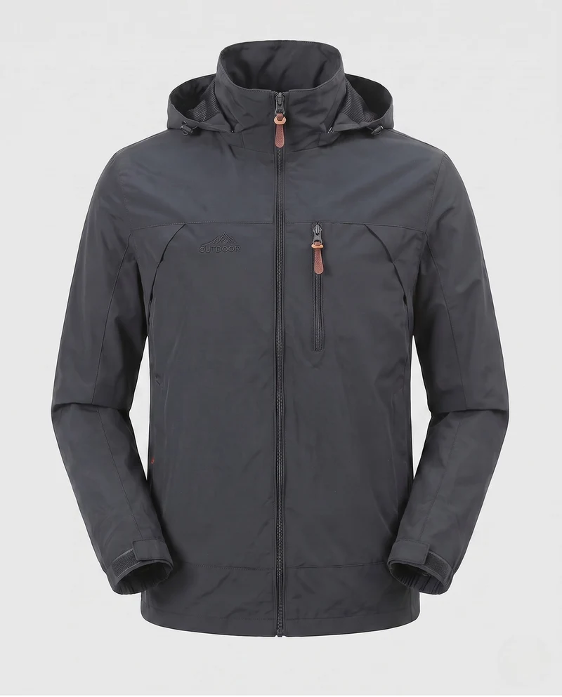 Herren Leichte Softshell-Feldjacke mit Kapuze, wasserabweisend und mit Brustreißverschluss Nord Taschen