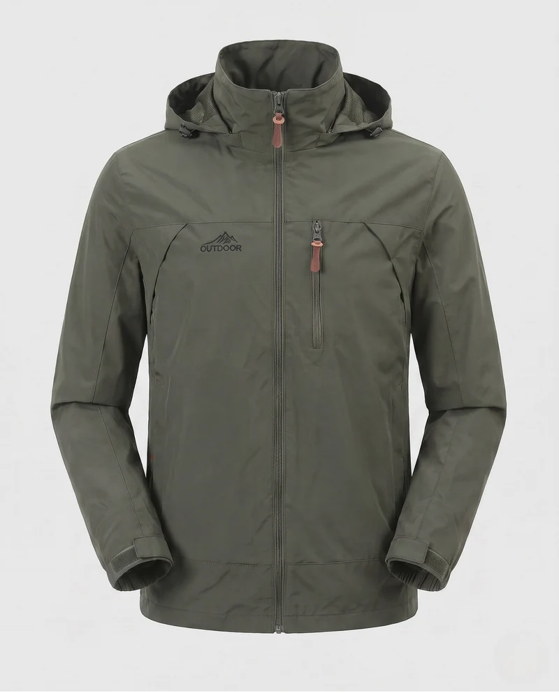 Herren Leichte Softshell-Feldjacke mit Kapuze, wasserabweisend und mit Brustreißverschluss Nord Taschen