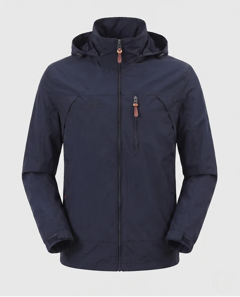 Herren Leichte Softshell-Feldjacke mit Kapuze, wasserabweisend und mit Brustreißverschluss Nord Taschen