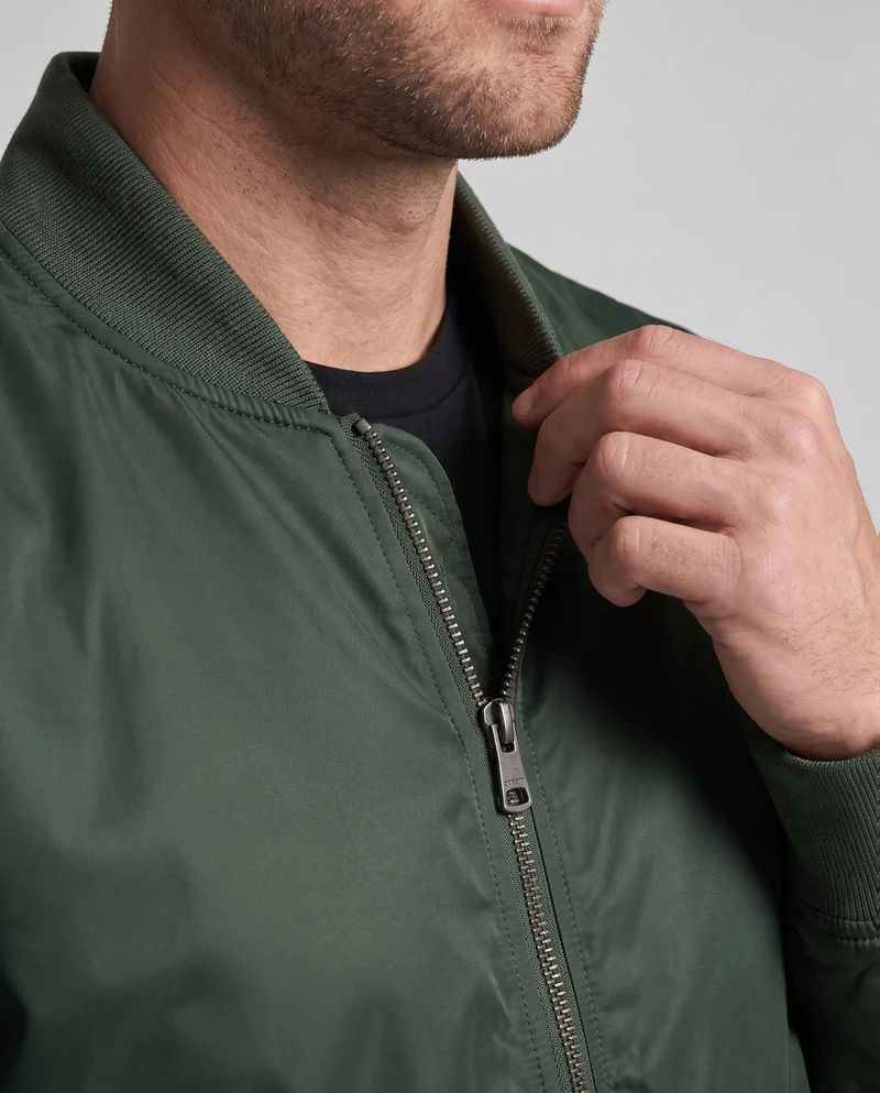 Herren Leichtgewicht Nylon Aviator Bomber mit Arm-Tasche und Zwei-Wege-Reißverschluss Nord Taschen