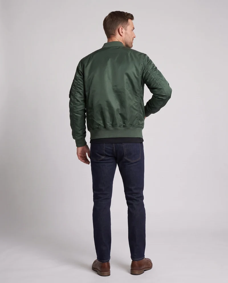 Herren Leichtgewicht Nylon Aviator Bomber mit Arm-Tasche und Zwei-Wege-Reißverschluss Nord Taschen