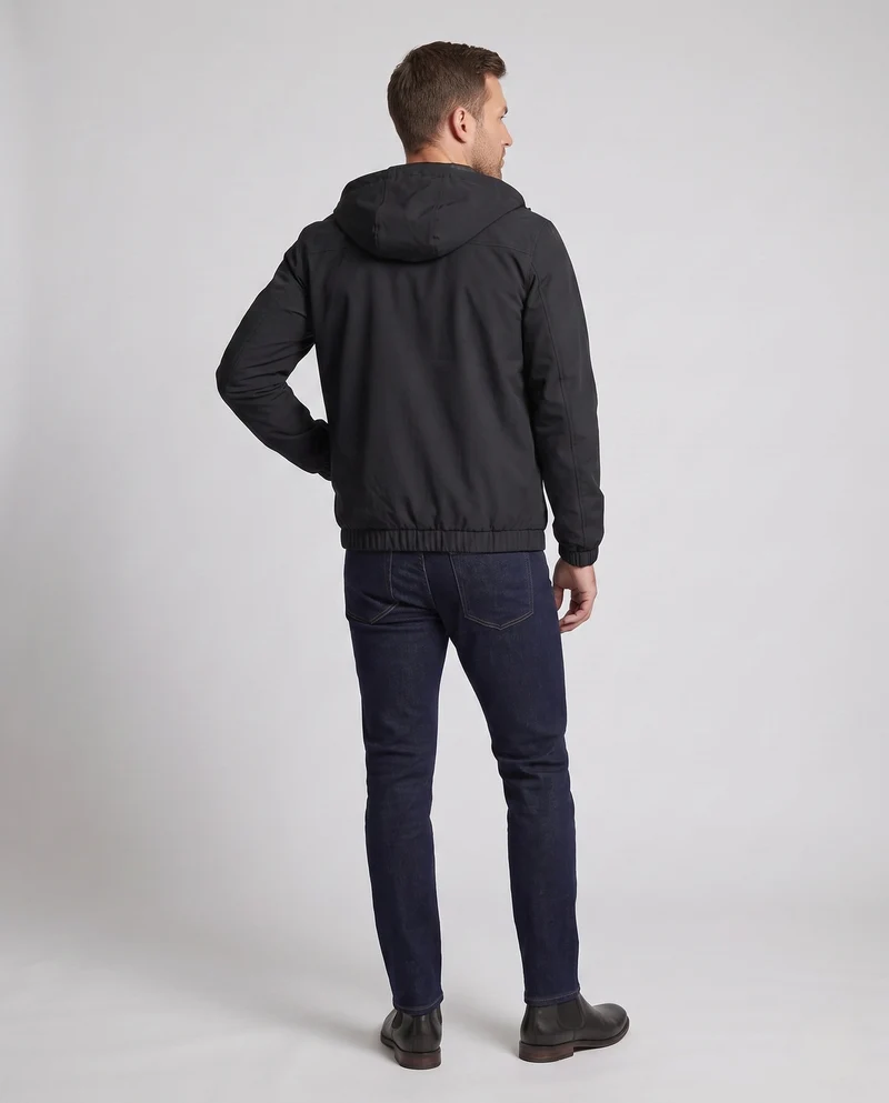 Leichte Herren Windjacke mit Kapuze, elastischen Bündchen und verdecktem Reißverschluss Nord Taschen