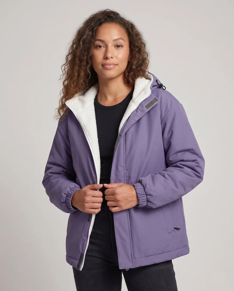 Damen warme Fleece gefütterte Windjacke Nord Taschen