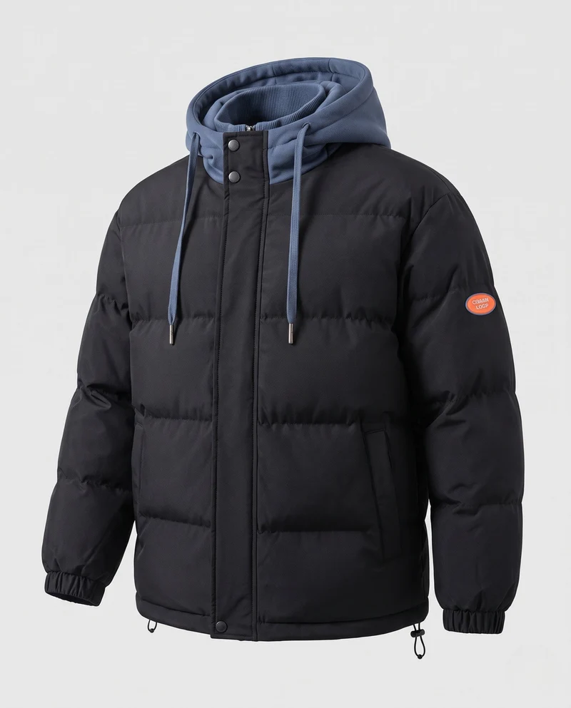 Herren Bequeme Daunenjacke mit Kapuze Nord Taschen