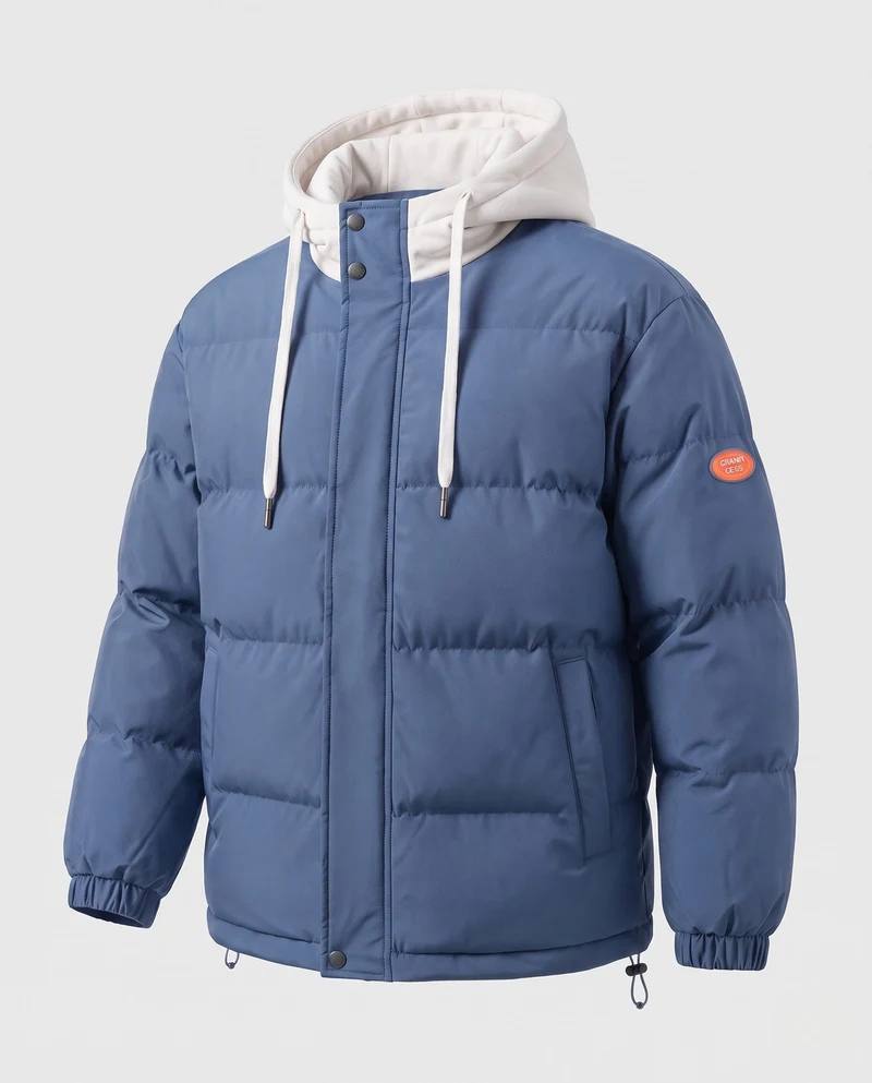 Herren Bequeme Daunenjacke mit Kapuze Nord Taschen