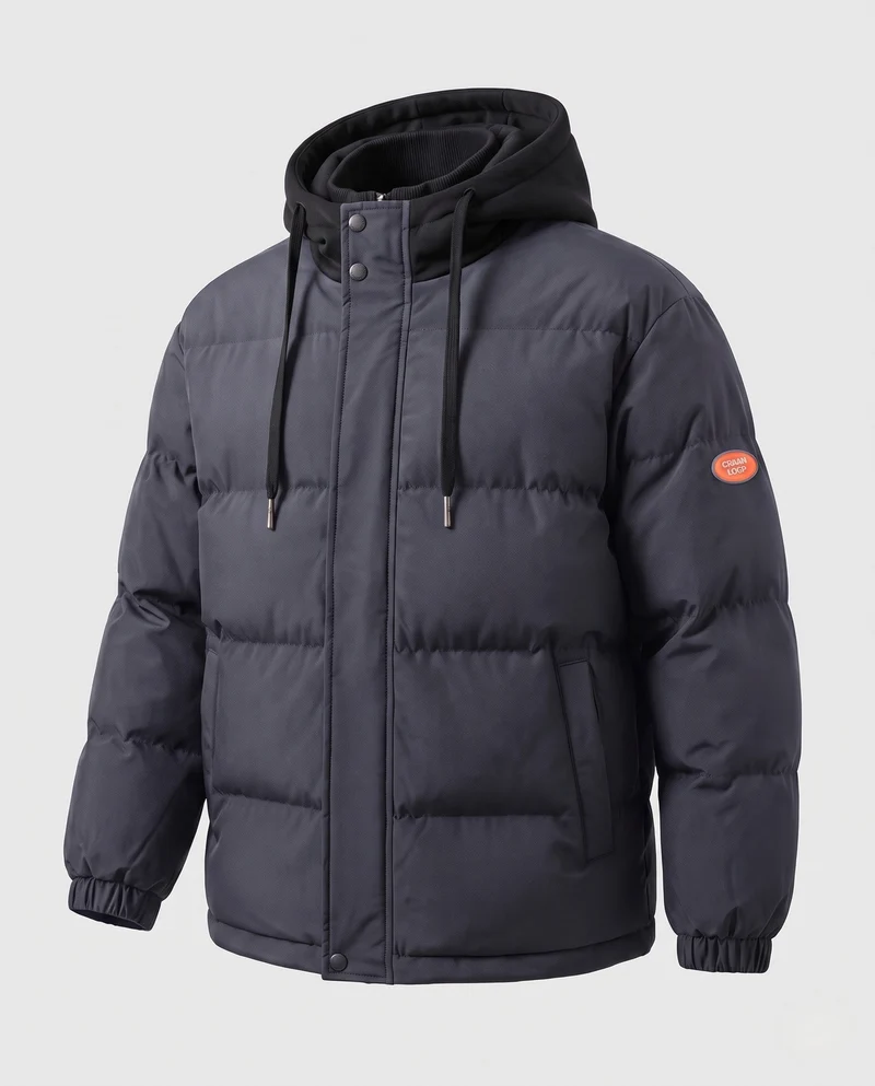 Herren Bequeme Daunenjacke mit Kapuze Nord Taschen