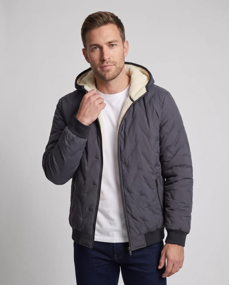 Herren Bequeme Fleecegefütterte Winterjacke Nord Taschen