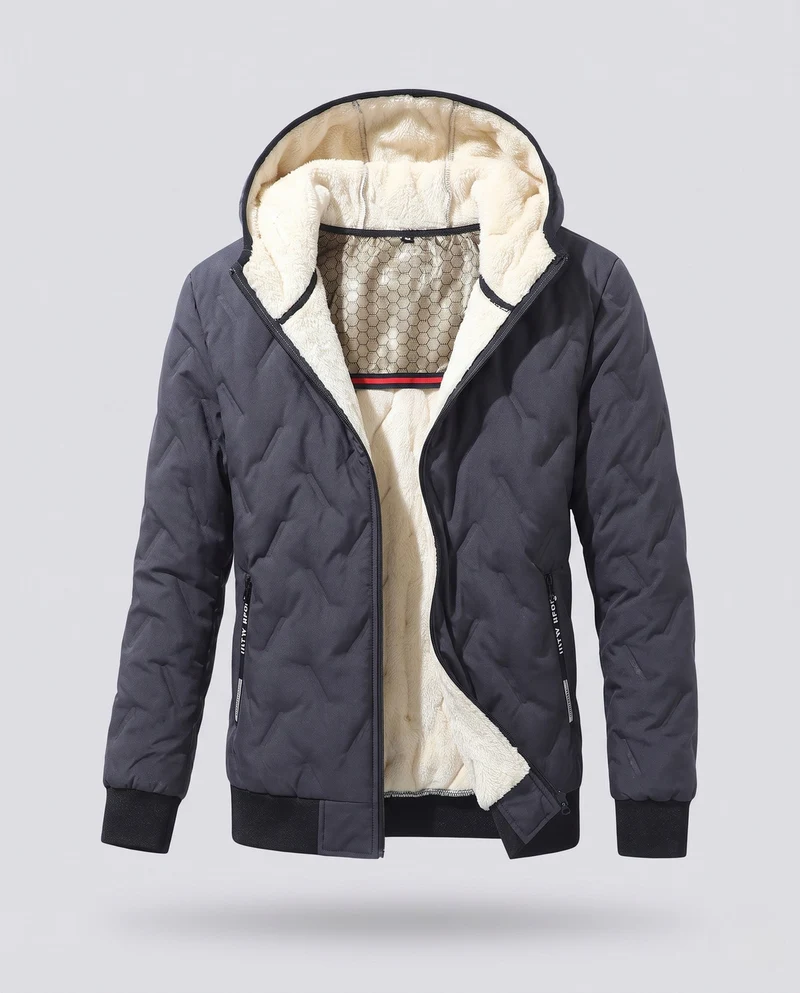 Herren Bequeme Fleecegefütterte Winterjacke Nord Taschen