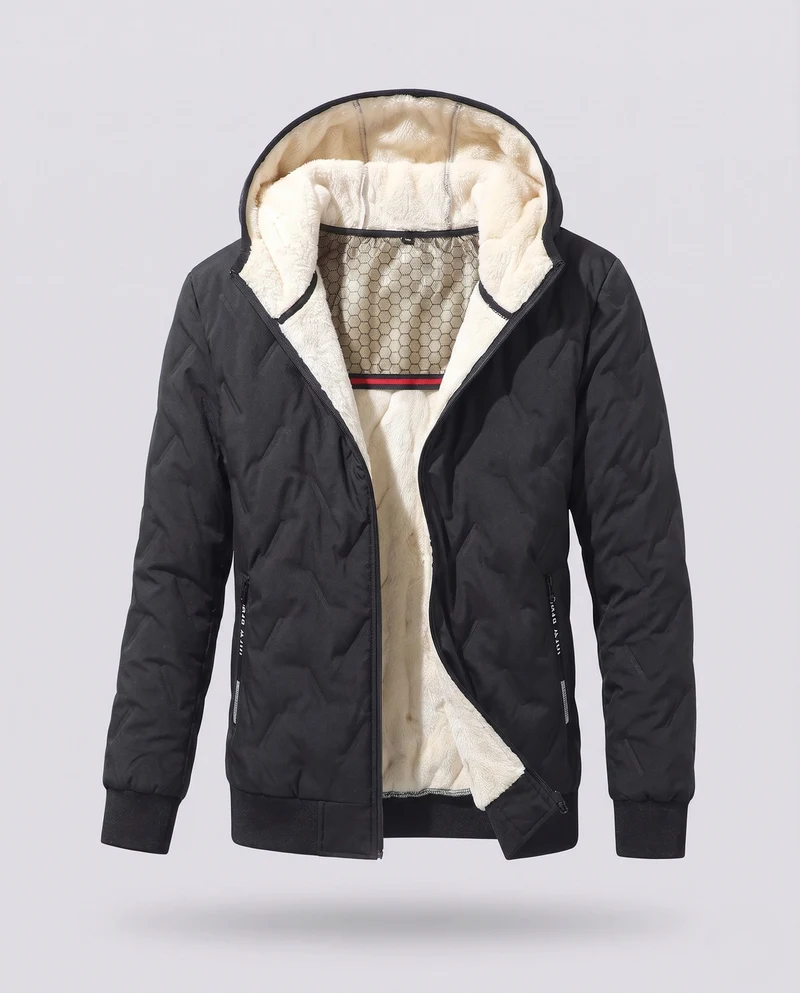 Herren Bequeme Fleecegefütterte Winterjacke Nord Taschen