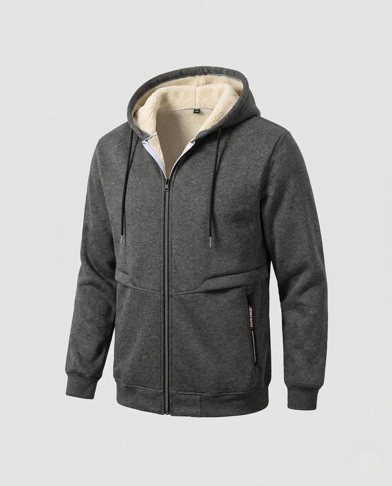 Herren Bequeme Kapuzenjacke mit Fleece-Innenfutter Nord Taschen