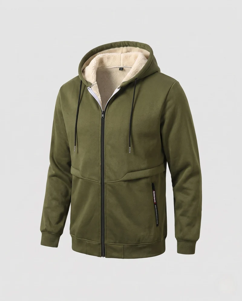 Herren Bequeme Kapuzenjacke mit Fleece-Innenfutter Nord Taschen