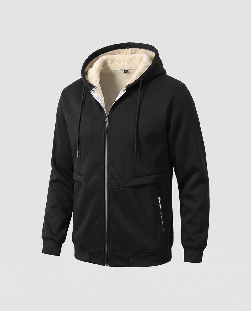 Herren Bequeme Kapuzenjacke mit Fleece-Innenfutter Nord Taschen
