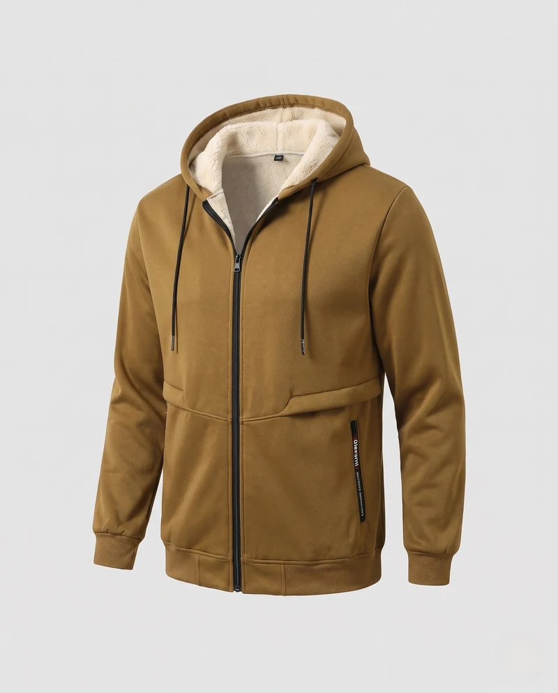 Herren Bequeme Kapuzenjacke mit Fleece-Innenfutter Nord Taschen